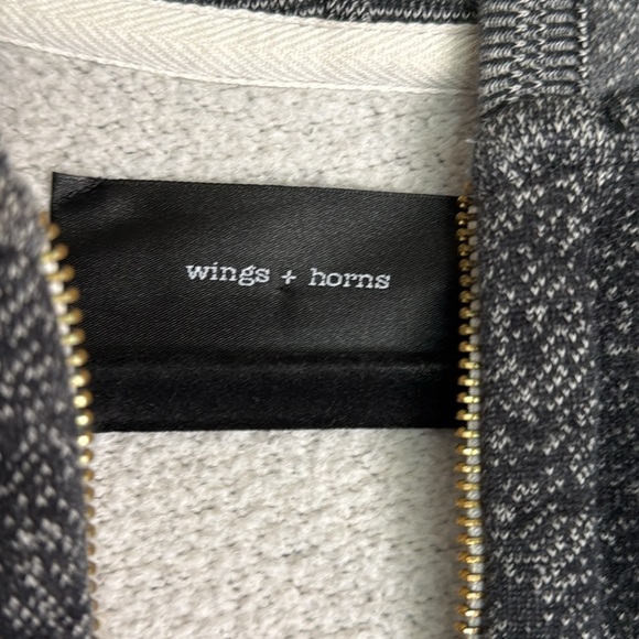 Wings + Horns Gray Zip Up Hoodie Size Large - Picture 4 of 8